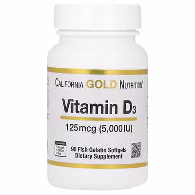 California Gold Nutrition, Vitamin D3, 50 mcg (2,000 IU), 90 Fish Gelatin Softgels