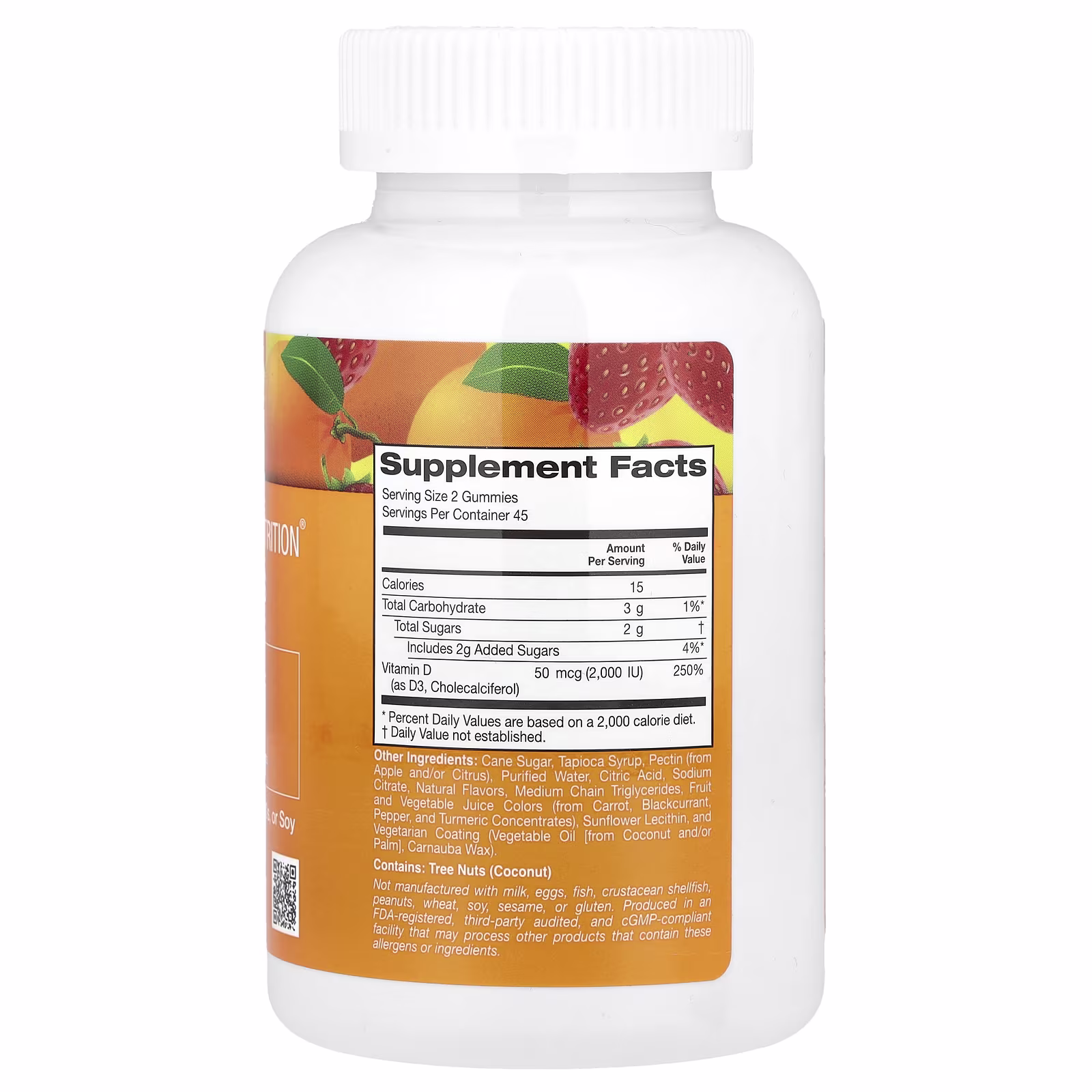 California Gold Nutrition, Vitamin D3 Gummies, Lemon, Orange, and Strawberry, 2,000 IU, 90 Vegetarian Gummies (1,000 IU per Gummy) - Image 2